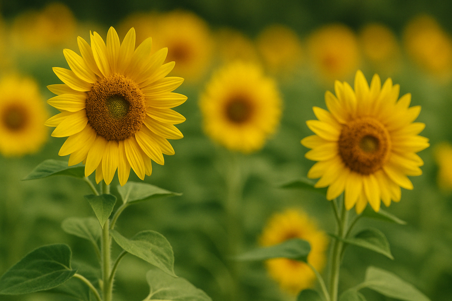 sunflowers growing in a field
